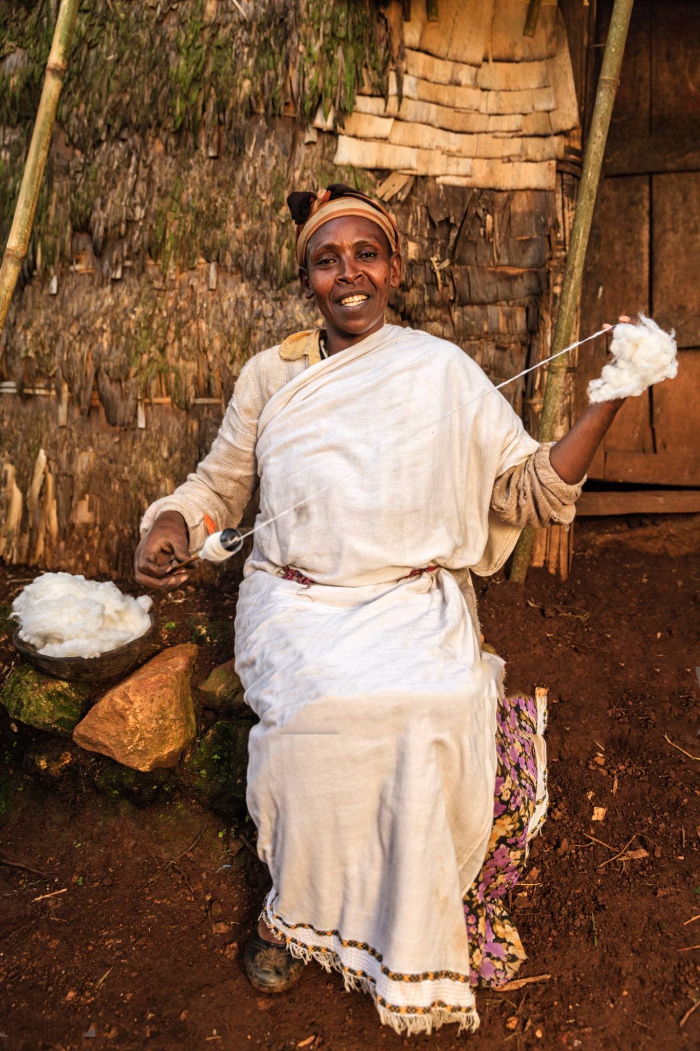 Weaving cotton thread